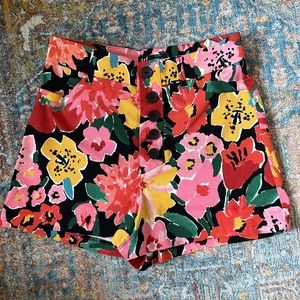 Zara High Waisted Floral Shorts